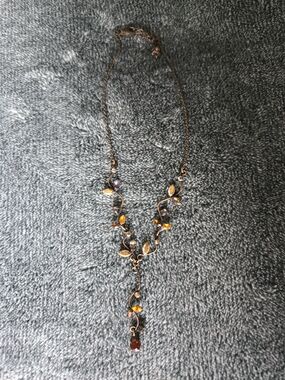 Gold-Tone Multi-Color Leaf Pendant Necklace